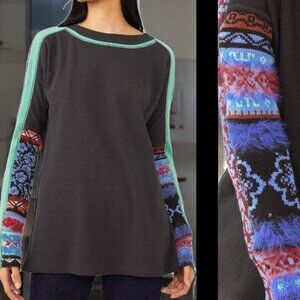 FREE PEOPLE ( XS ) OVERSIZED Relaxed Fit Waffle Knit Fur Sleeves